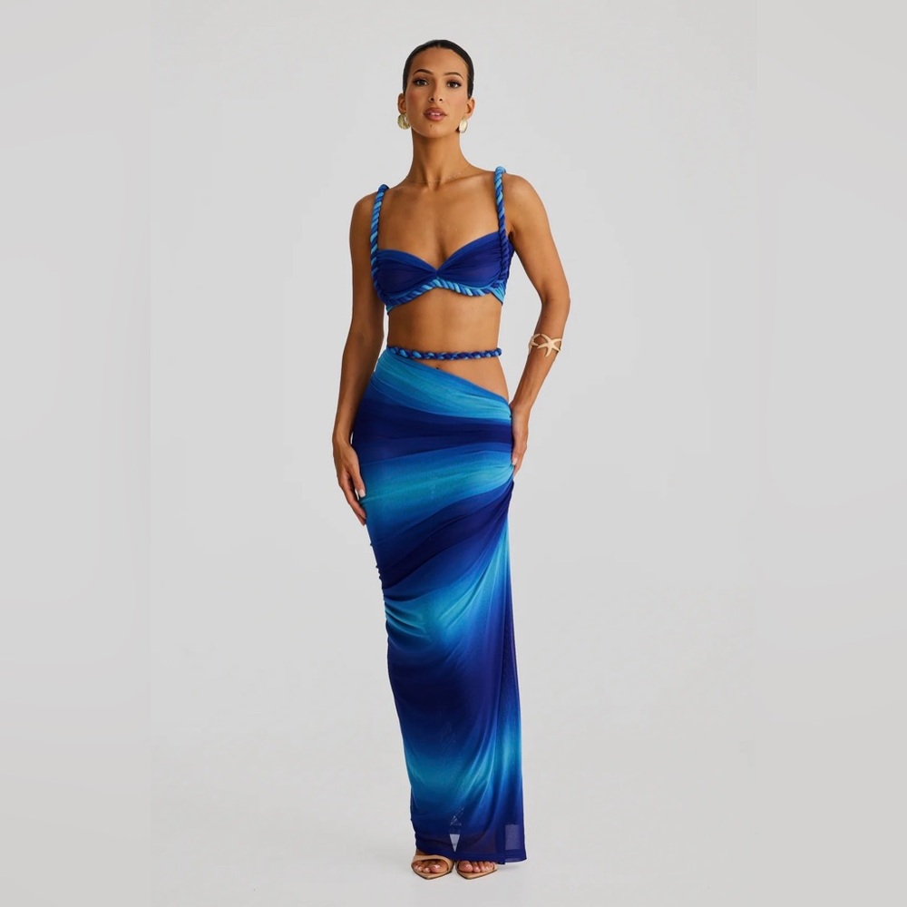 Mermaid Ombre Blue Ahria Top & Zenaya Skirt Set